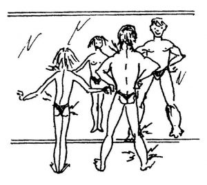 drawing of two evaluating selves