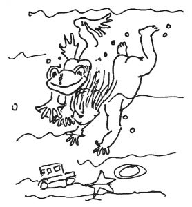 Child Swimming - drawing by Bonnie Prudden