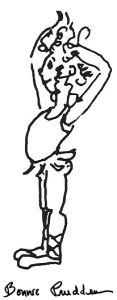 Drawing of young dancer by Bonnie Prudden