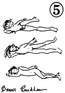 Side Lying Stretch - drawing by Bonnie Prudden