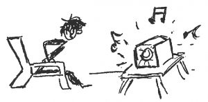 Chair Exercises drawing by Bonnie Prudden