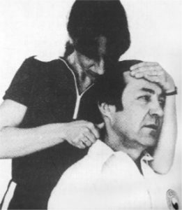 Bonnie Prudden working on neck trigger points