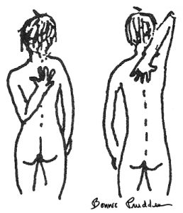 Shoulder Flexibility Test Drawing by Bonnie Prudden