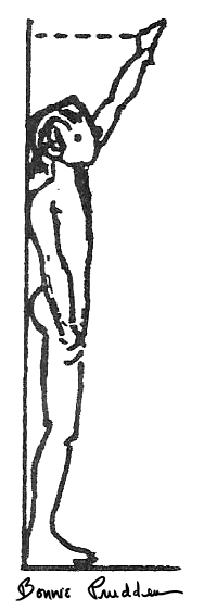 Upper Back Shoulder Flexibility Test drawing by Bonnie Prudden