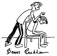 Myotherapy Elbow on Shoulder, drawing by Bonnie Prudden