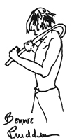 Shepherds Crook on Shoulder, drawing by Bonnie Prudden