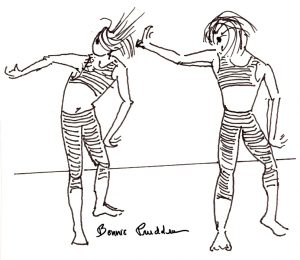 Drawing of Warm Up Exercises by Bonnie Prudden